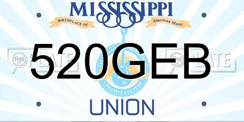 520GEB Mississippi License Plate