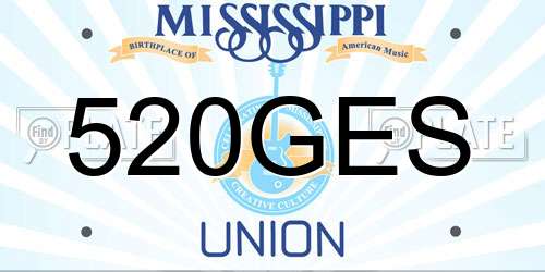 520GES Mississippi License Plate