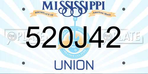 520J42 Mississippi License Plate