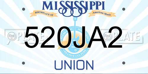 520JA2 Mississippi License Plate