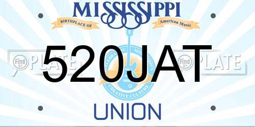 520JAT Mississippi License Plate