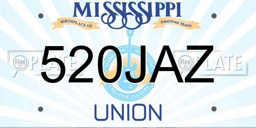 520JAZ Mississippi License Plate