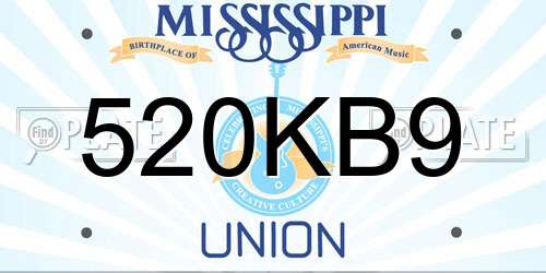 520KB9 Mississippi License Plate