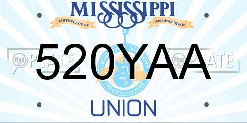 520YAA Mississippi License Plate