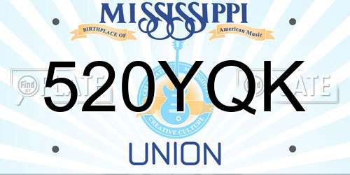 520YQK Mississippi License Plate