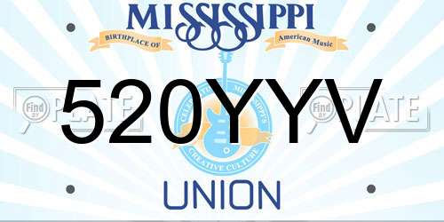 520YYV Mississippi License Plate