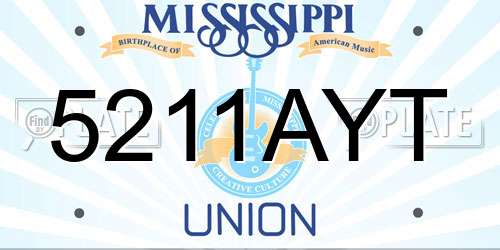 5211AYT Mississippi License Plate