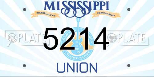 5214 Mississippi License Plate