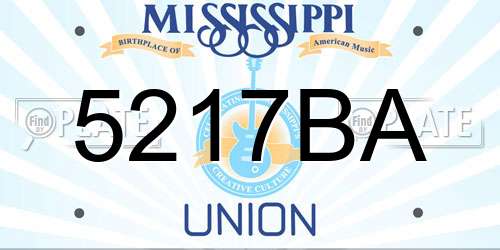 5217BA Mississippi License Plate