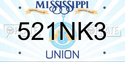 521NK3 Mississippi License Plate