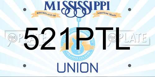 521PTL Mississippi License Plate