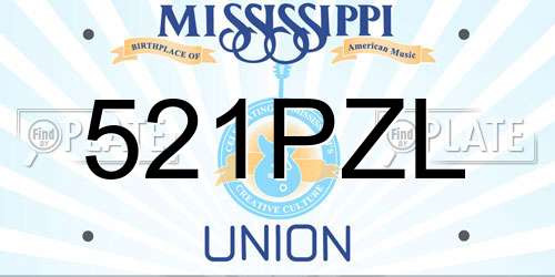 521PZL Mississippi License Plate