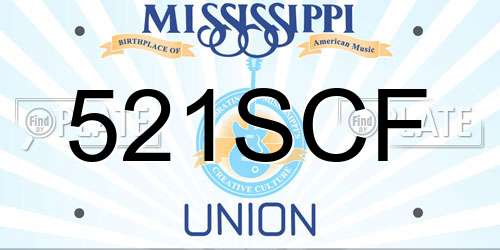 521SCF Mississippi License Plate