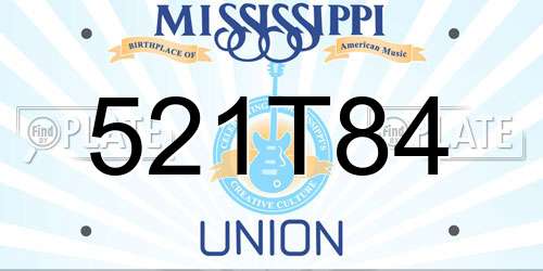 521T84 Mississippi License Plate