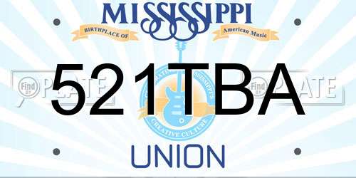 521TBA Mississippi License Plate