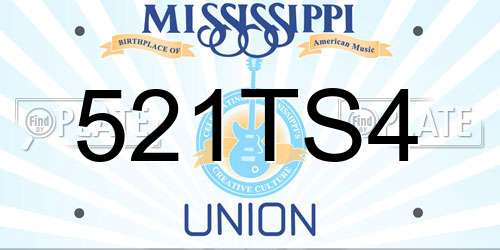 521TS4 Mississippi License Plate