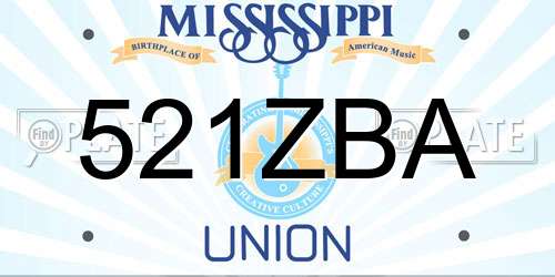 521ZBA Mississippi License Plate