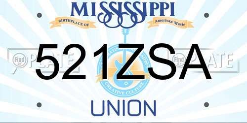 521ZSA Mississippi License Plate