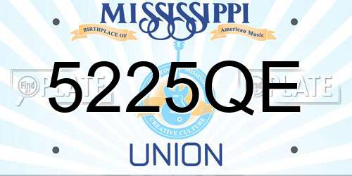 5225QE Mississippi License Plate