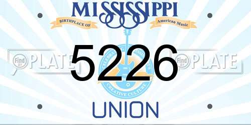 5226 Mississippi License Plate