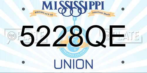 5228QE Mississippi License Plate