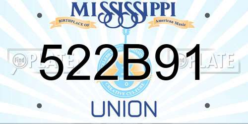 522B91 Mississippi License Plate