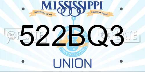 522BQ3 Mississippi License Plate