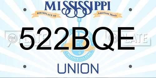 522BQE Mississippi License Plate