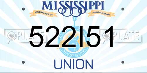 522I51 Mississippi License Plate