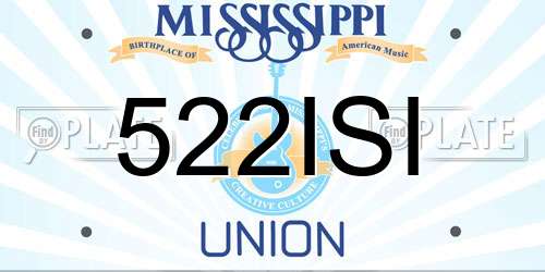 522ISI Mississippi License Plate