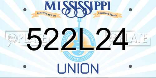 522L24 Mississippi License Plate