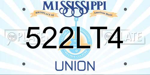 522LT4 Mississippi License Plate