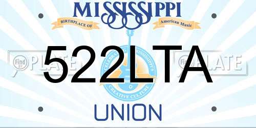 522LTA Mississippi License Plate