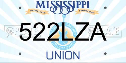 522LZA Mississippi License Plate
