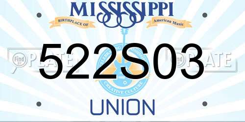522S03 Mississippi License Plate