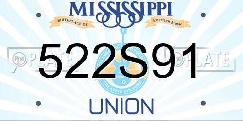 522S91 Mississippi License Plate