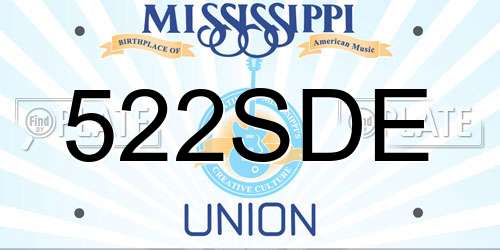 522SDE Mississippi License Plate