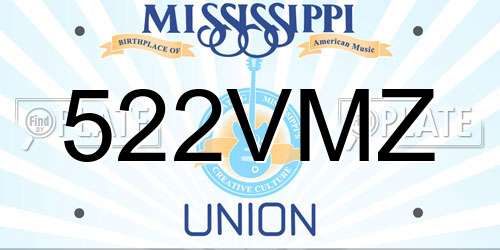 522VMZ Mississippi License Plate