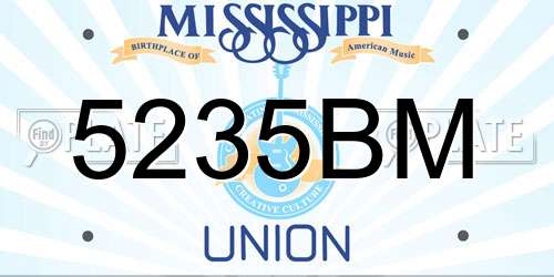 5235BM Mississippi License Plate