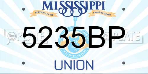 5235BP Mississippi License Plate