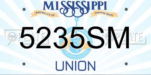 5235SM Mississippi License Plate