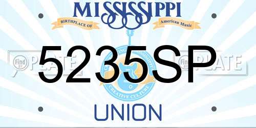 5235SP Mississippi License Plate