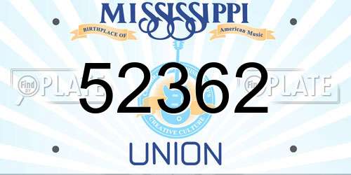 52362 Mississippi License Plate