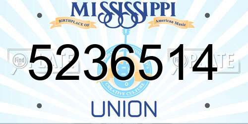 5236514 Mississippi License Plate