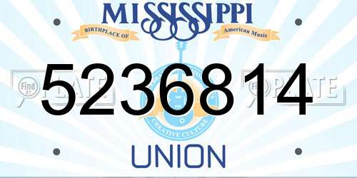 5236814 Mississippi License Plate