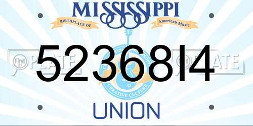 52368I4 Mississippi License Plate