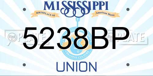 5238BP Mississippi License Plate