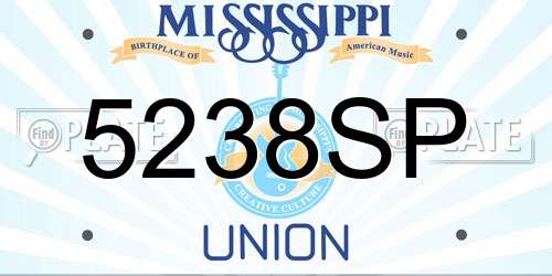 5238SP Mississippi License Plate