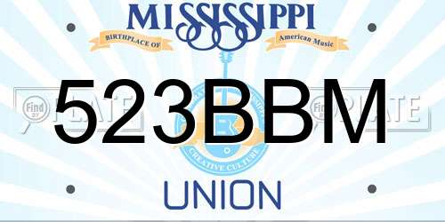 523BBM Mississippi License Plate