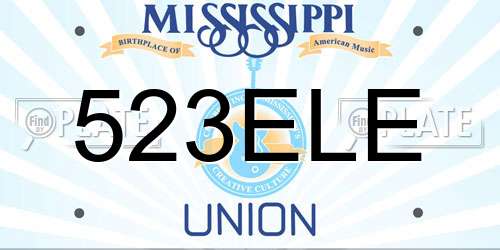 523ELE Mississippi License Plate